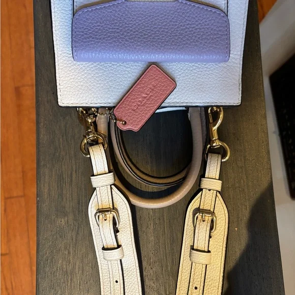 Coach Mini Pepper Crossbody Bag in White and Lavender - Picture 8 of 8